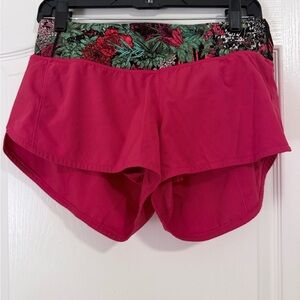 Red lululemon shorts